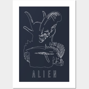 Xenomorph line art Posters and Art